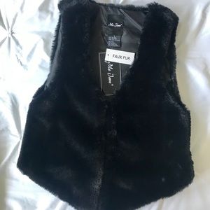 Black Faux Fur Vest